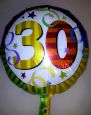 Foil Balloon 30th Multi Coloured
