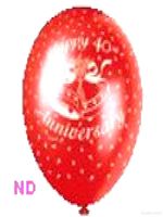 Balloons 'HAPPY 40th ANNIVERSARY' Red 9" Latex  (10) 