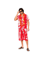 Hawaiian Hunk Costume - Red And White  - Medium 12345