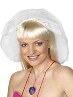 Hen Night Brides Veil With Floral Headband  (1)