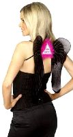 Hen Party Wings Black Silver Pink With Pink Marabou