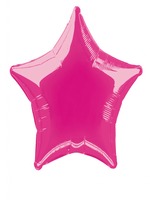 Foil Balloon Solid Metallic Hot Pink Star 20" (Requires Helium)