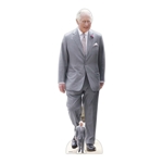 King Charles in Grey Suit Cardboard Cutout