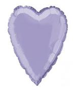Foil Balloon Heart Solid Metallic Lavender 