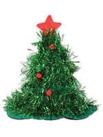 Tinsel Christmas Tree Hat