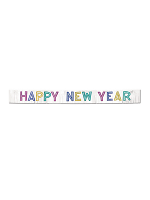  Metallic Happy New Year Banner - Mixed Colours