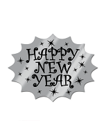 Silver Foil Happy New Year Cardboard Cutout