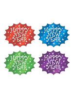 Assorted Colour Foil Happy New Year Cutout - Assorted Colours