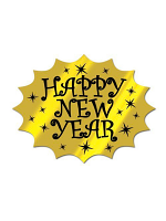 Gold Foil Happy New Year Cutout