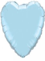 Foil Balloon Heart Solid Metallic Baby Blue  
