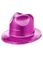 Metallic Pink Plastic Fedora Hat ***3 ONLY IN STOCK ***