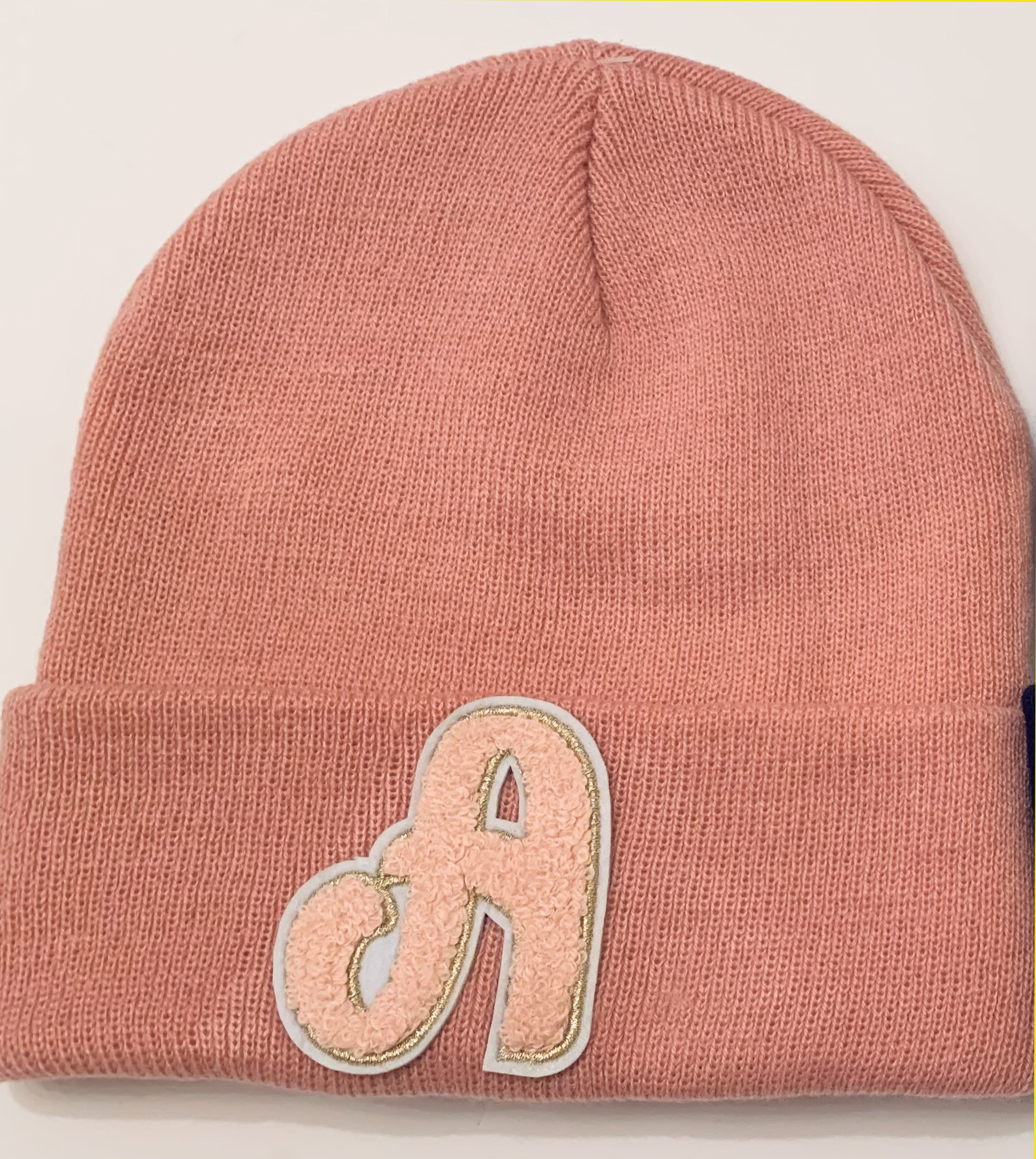 Custom Beanie Hat with Chenille Letter
