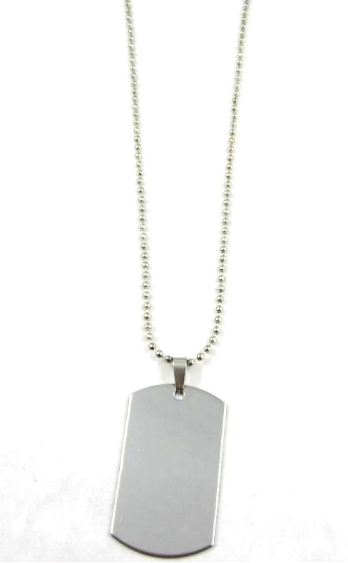 Plain Dog Tag on Ball Chain