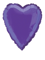 Foil Balloon Heart Solid Metallic Deep Purple 