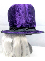 Purple Top Hat with Attached Hair 