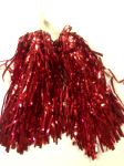 Red Pom Poms -sold in pairs- Metallic