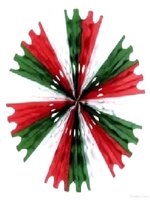 Decoration Tissue Fan Red - White And Green Honeycomb Hanging Fan 64cm