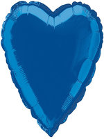 Foil Balloon Heart Solid Metallic Royal Blue 
