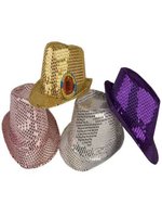 Sequin Gangster Hats Assorted Colours