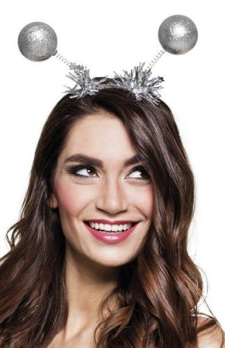 Silver Glitter Head Bopper with Tinsel Trim