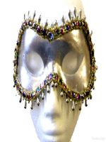 Silver Eyemask With Multi Coloured Trim And Silver Bead Surround (1) 