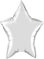 Foil Balloon Star Solid Metallic Silver 