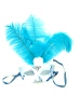 Superior Metallic Blue Feathered Eyemask. (1)