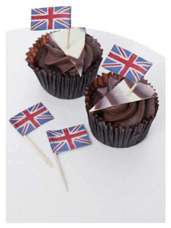 Union Jack Vintage Cupcake Toppers