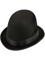 Black Velour Bowler Hat