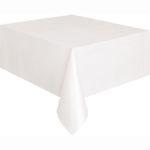 White Plastic Tablecloth 137cm x 274cm