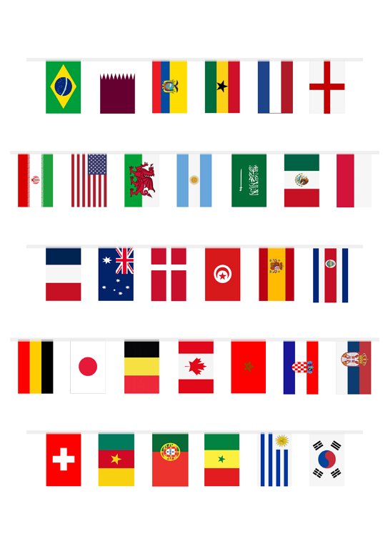 World Cup 2022 Bunting 32 Participating Countries 